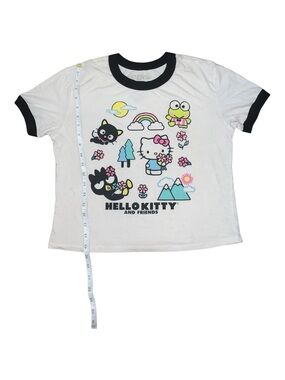 Hello Kitty Girls' White Tee with Character Print Medium 8-10 Sanrio